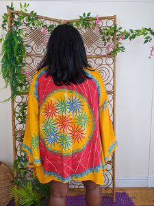 SITA Short Upcycled Sari Silk Kimono