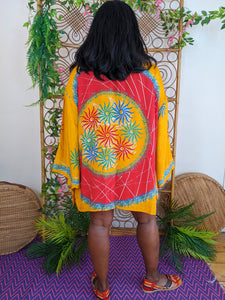 SITA Short Upcycled Sari Silk Kimono